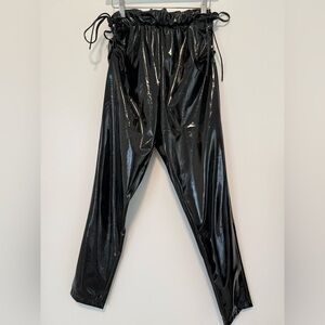 ASOS Shiny Black Drawstring Pants